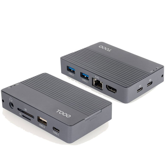 Tooq Docking USB Tipo-C TQE-2242G con Ranura SSD M.2 y Hub 10 en 1 Gris Tooq Docking USB Tipo-C TQE-2242G con Ranura SSD M.2 y Hub 10 en 1 Gris